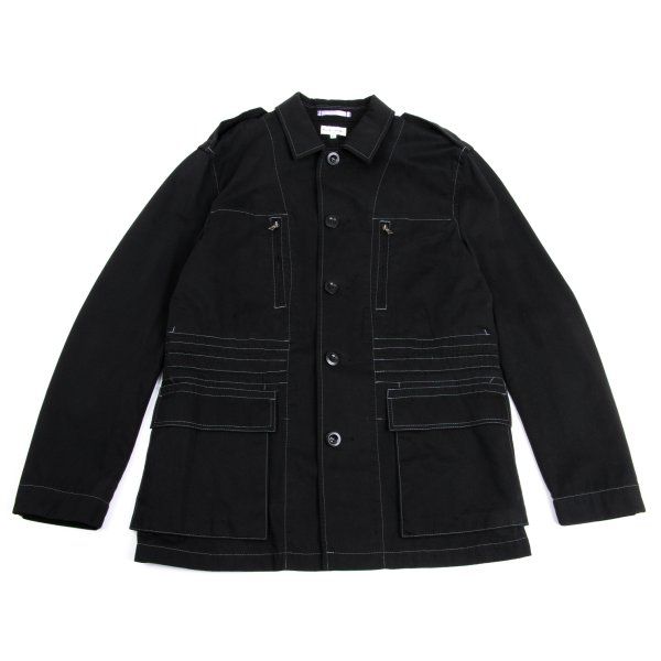 ポールスミス ロンドンPaul Smith LONDON コットンステッチデザインジャケット 黒XL