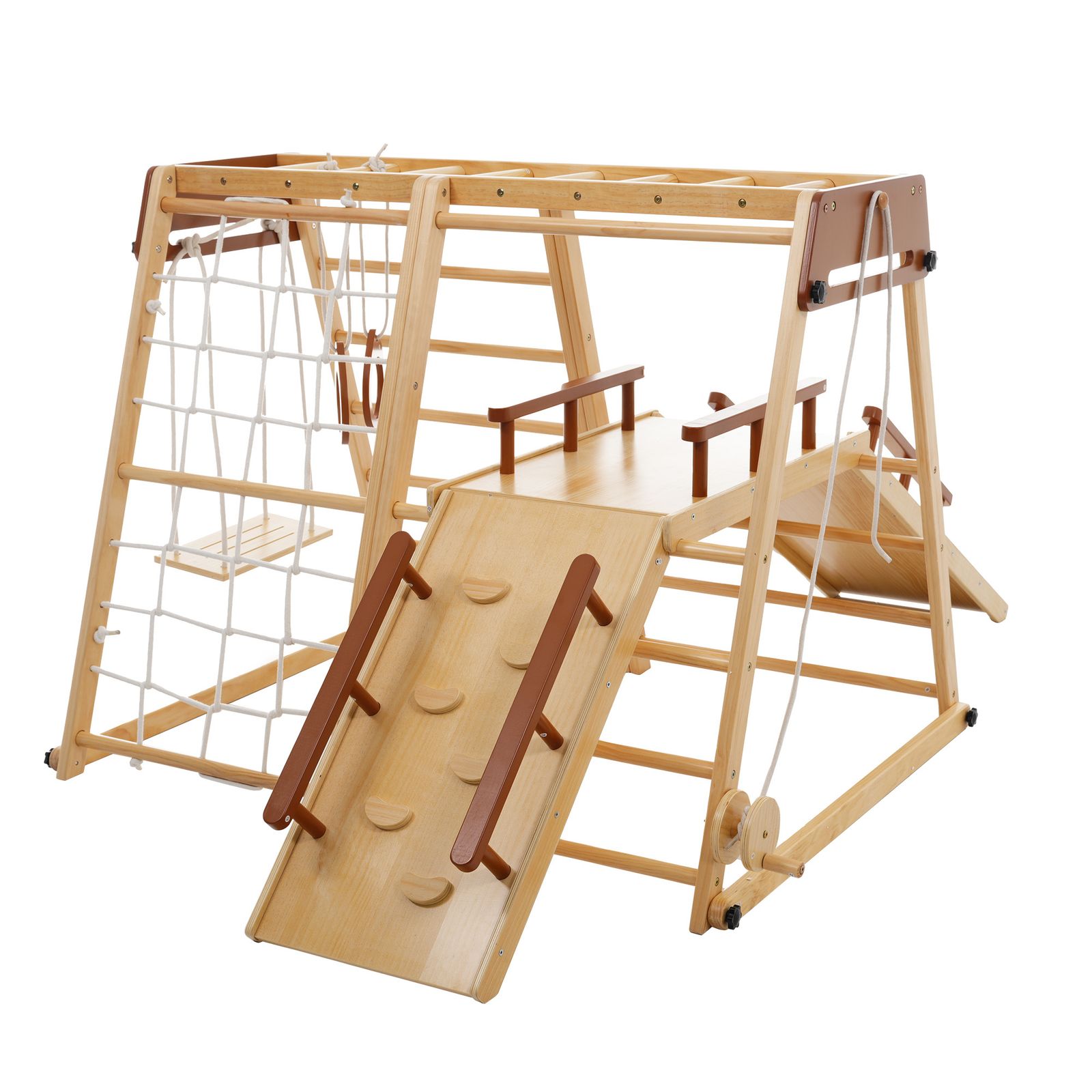 全新品 ジャングルジム 折り畳み収納 天然木 滑り台 ブランコ 大型遊具