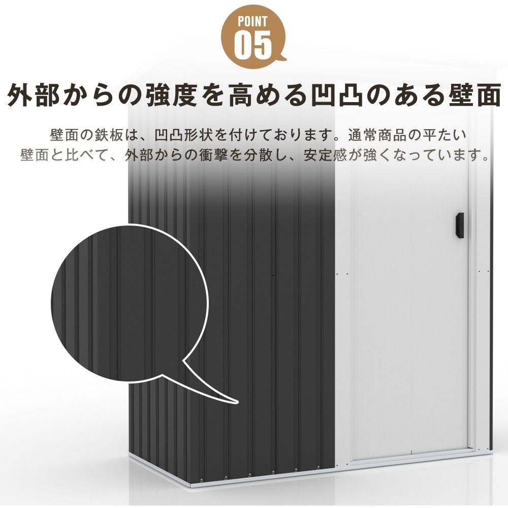 全新品 【 棚なし】ブラック+ホワイト 物置 屋外 大型 倉庫 大型物置