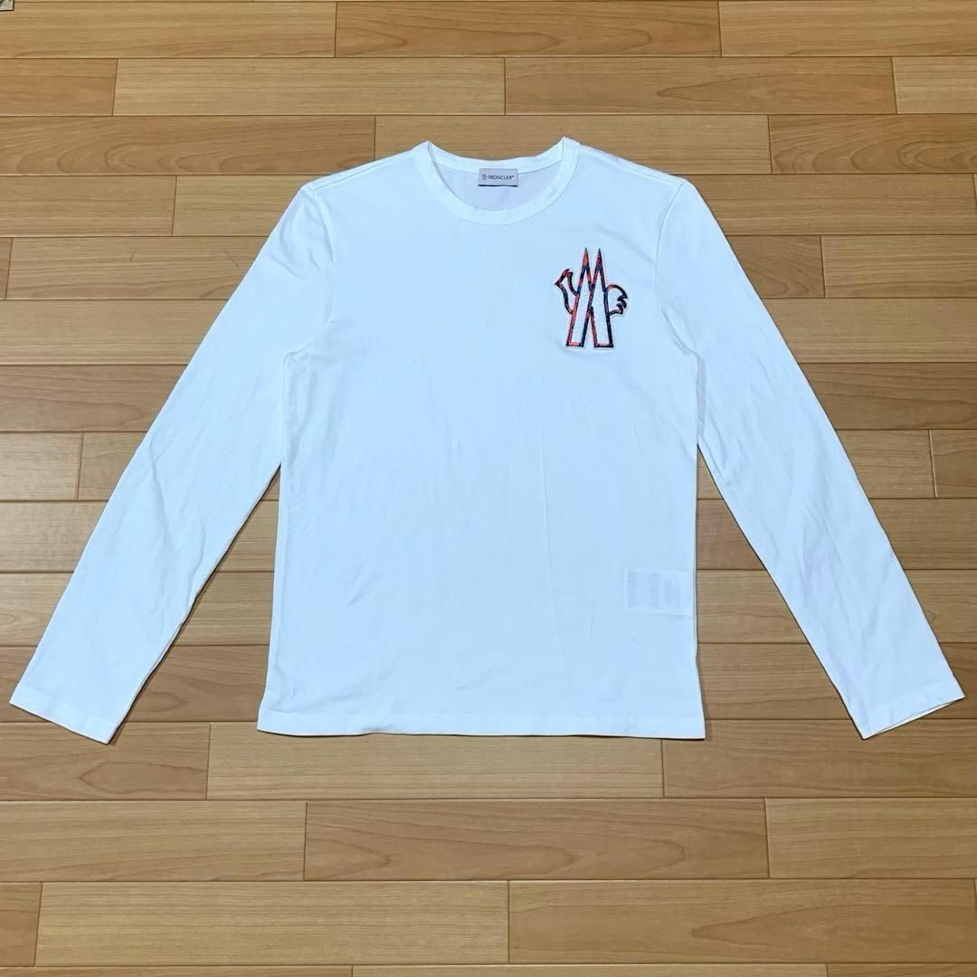 MONCLER ワッペン 刺繍 S ホワイト 長袖カットソー 4S512 - メルカリ