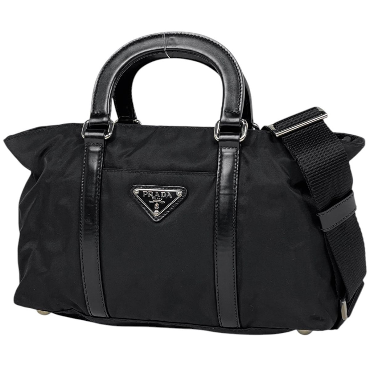 プラダ PRADA ロゴプレート ハンドバッグ 2WAY ショルダーバッグ 