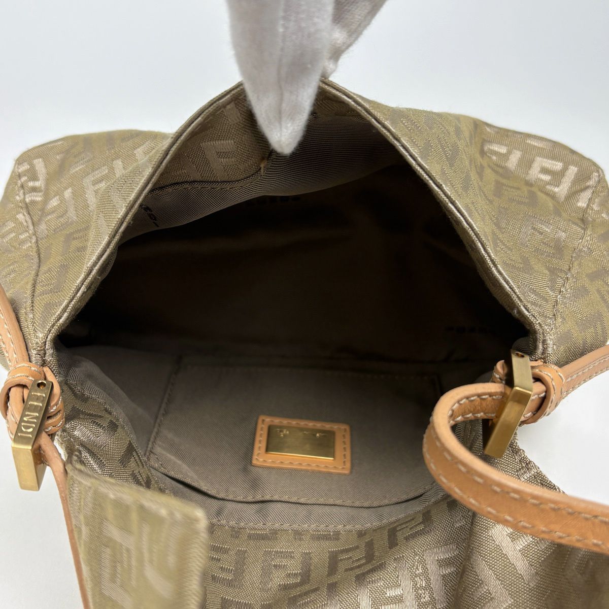 フェンディ FENDI ズッキーノ柄 ショルダーバッグ ミニ マンマバゲット 