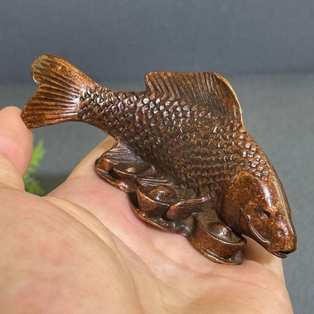 日本全国送料無料商品人気ランキング 装飾品 茶道具 茶寵 茶台 鯉魚 銅細工 工芸品 置物 美術品 工芸品