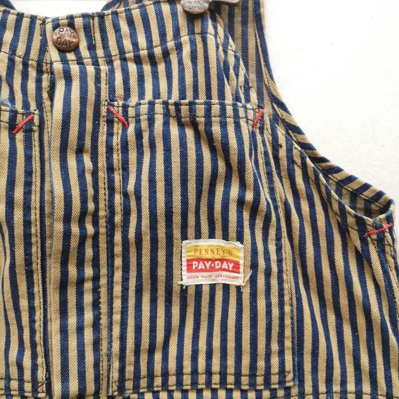 ペニーズ 50s PAY DAY ヒッコリー ストライプ オーバーオール メンズ