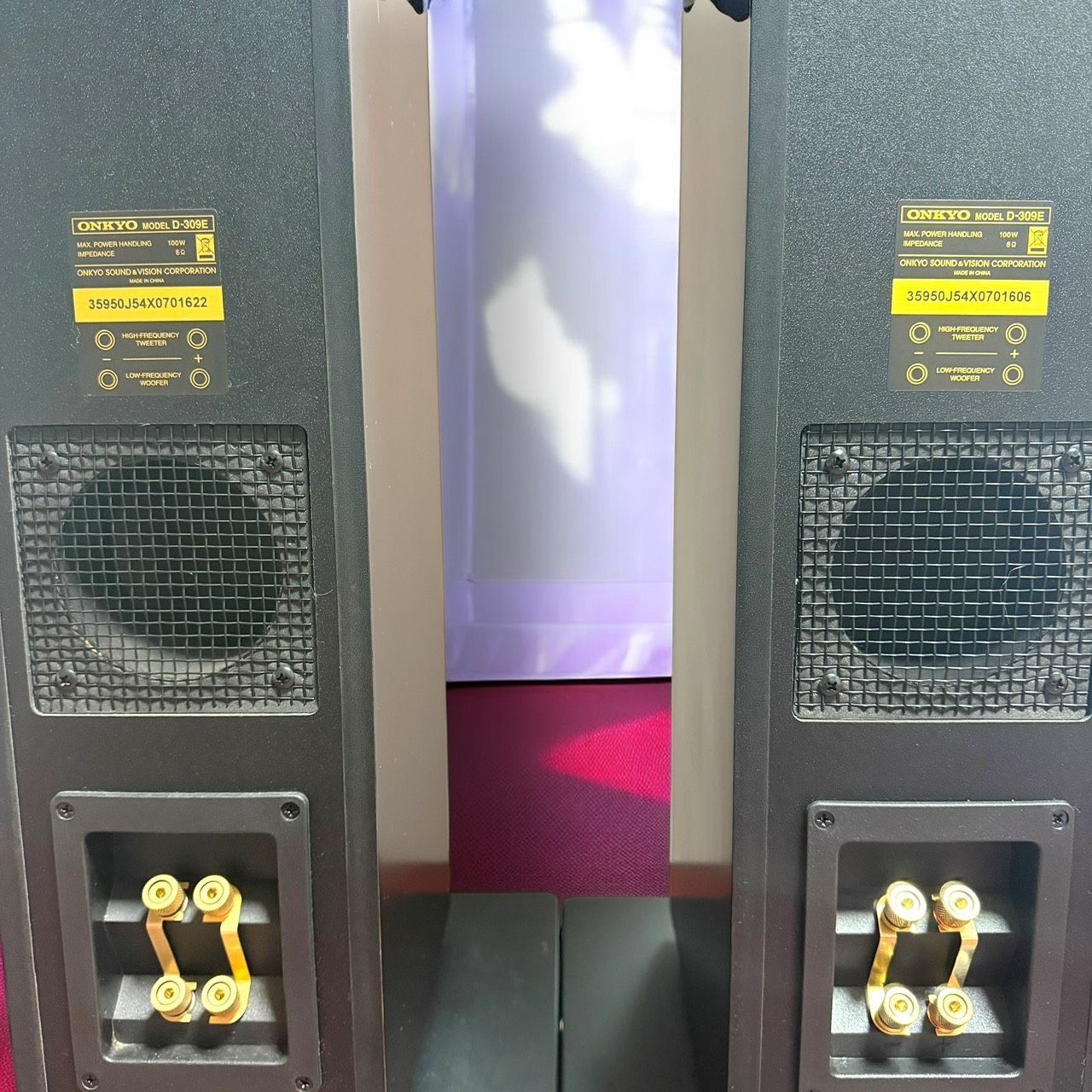 ☆送料無料 美品 ONKYO オンキョー D-309E D 木目 2ウェイ スピーカー