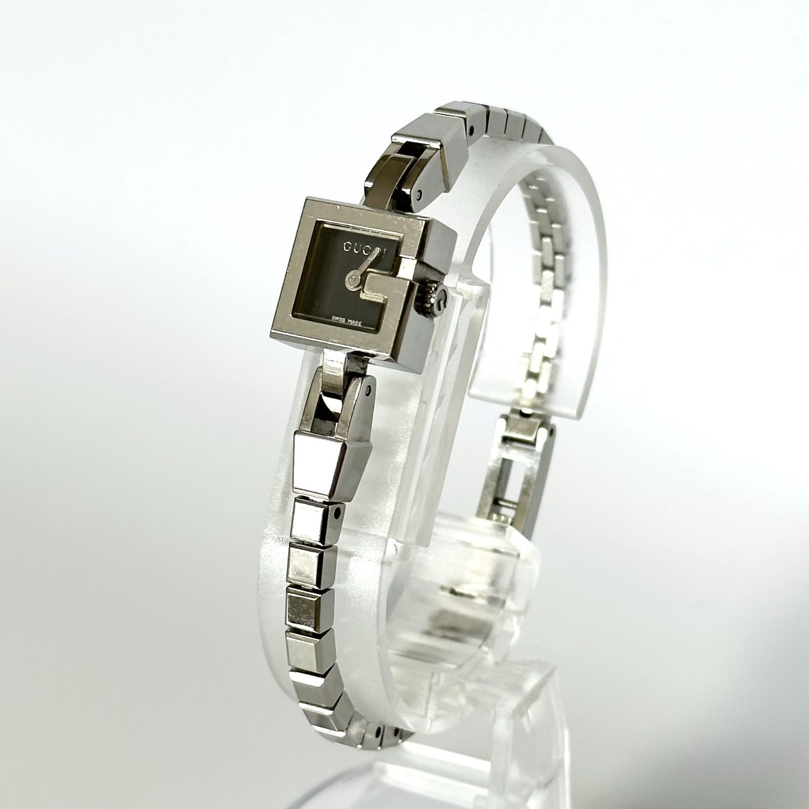 稼働/新品電池】GUCCI 102 腕時計 バングルウォッチ Gスクエア