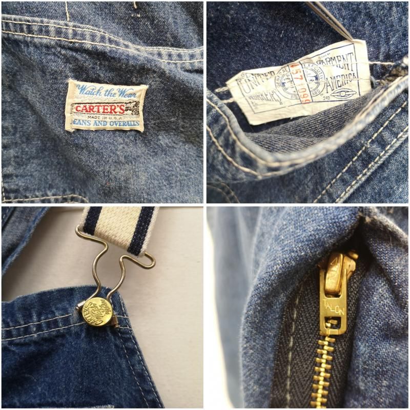 カーターズ 60s 70s USA製 列車タグ デニム オーバーオール メンズ