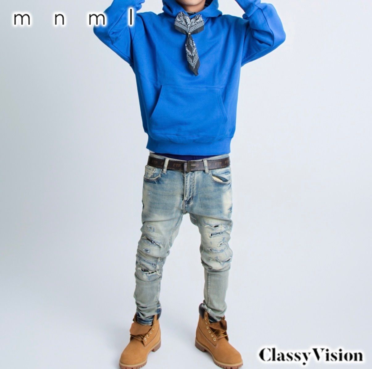 eyden着用】【エイデン着用】mnml X165 PAISLEY STRETCH SKINNY DENIM