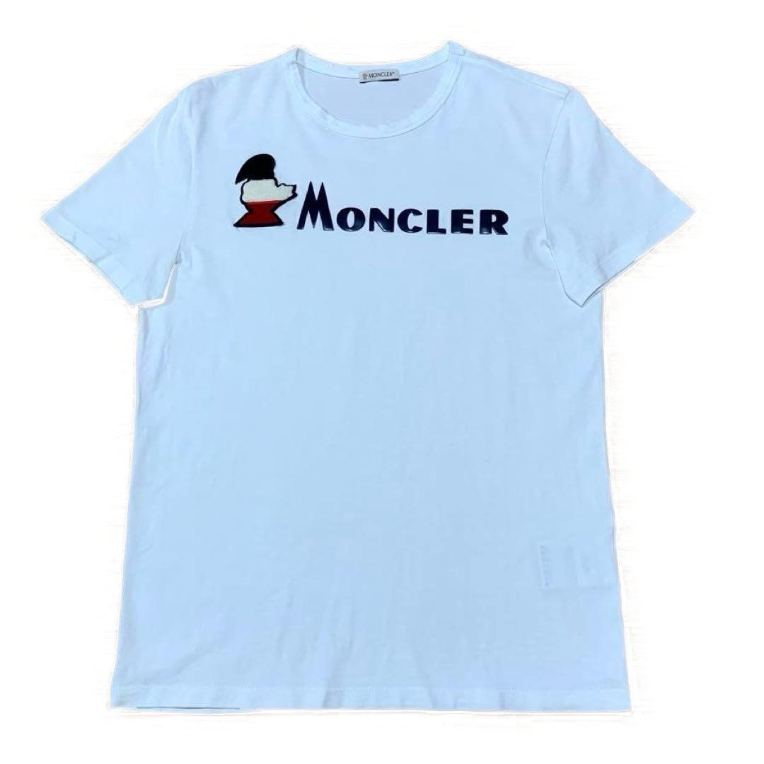 Moncler ロゴ刺繍 M モンダック Tシャツ ホワイト 4S522 - メルカリ