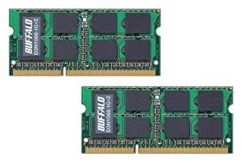 【中古】「非常に良い」BUFFALO PC3-8500(DDR3-1066)対応 204Pin用 DDR3 SDRAM S.O.DIMM 1GB 2枚組 D3N1066-1GX2