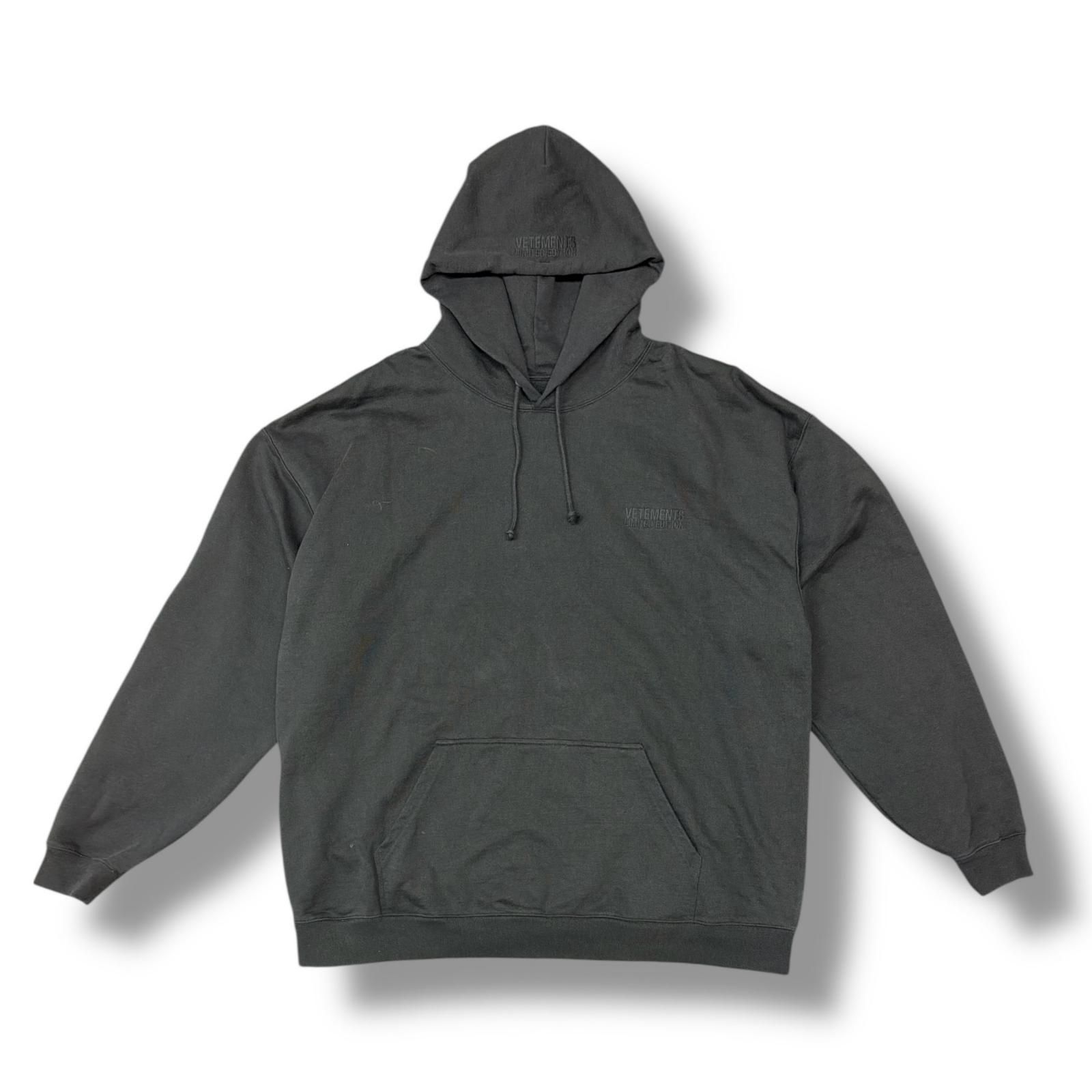 VETEMENTS 22AW ALL BLACK INSIDE OUT HOODIE インサイドアウト 