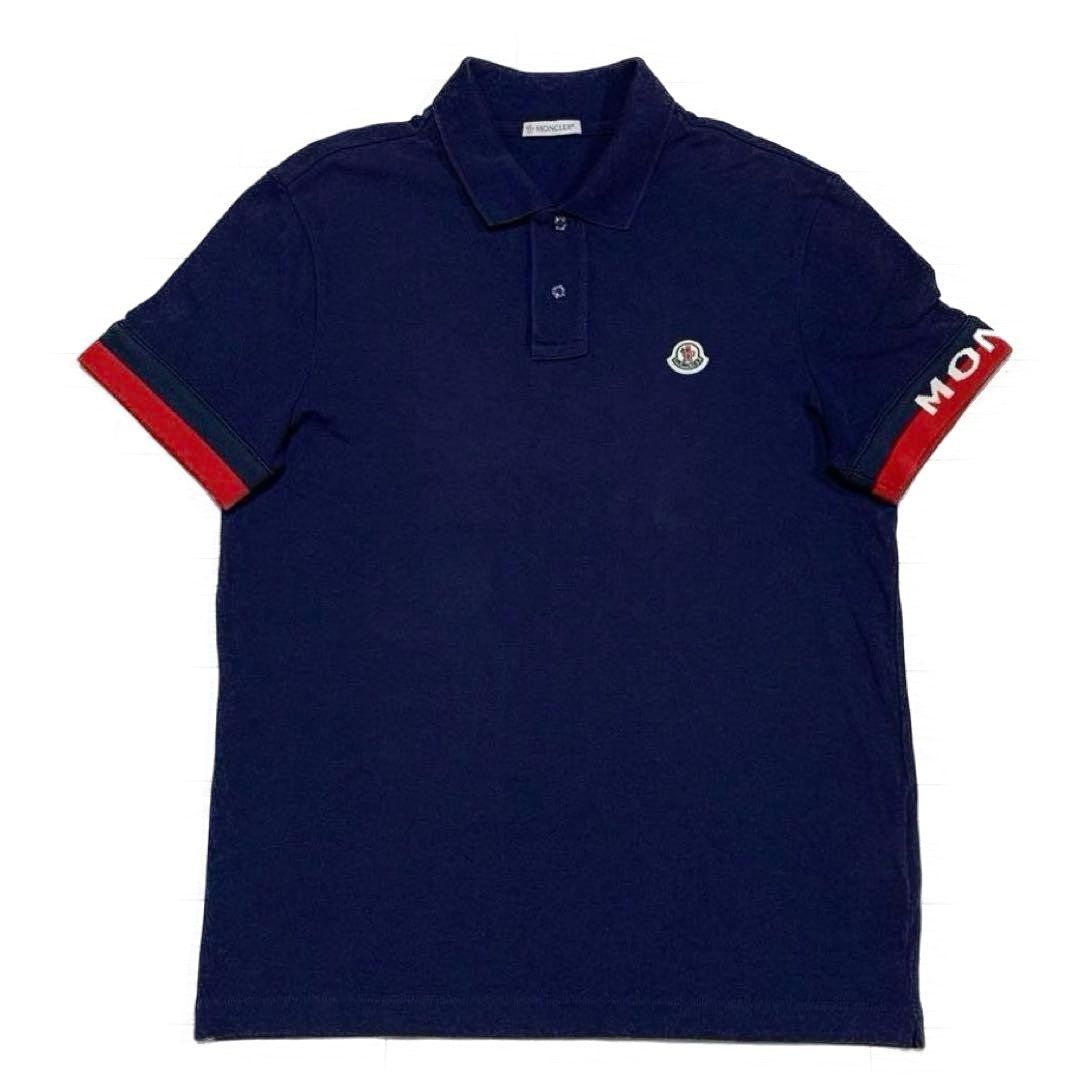 MONCLER 袖ロゴ S ネイビー ポロシャツ 4S527 【公式通販】