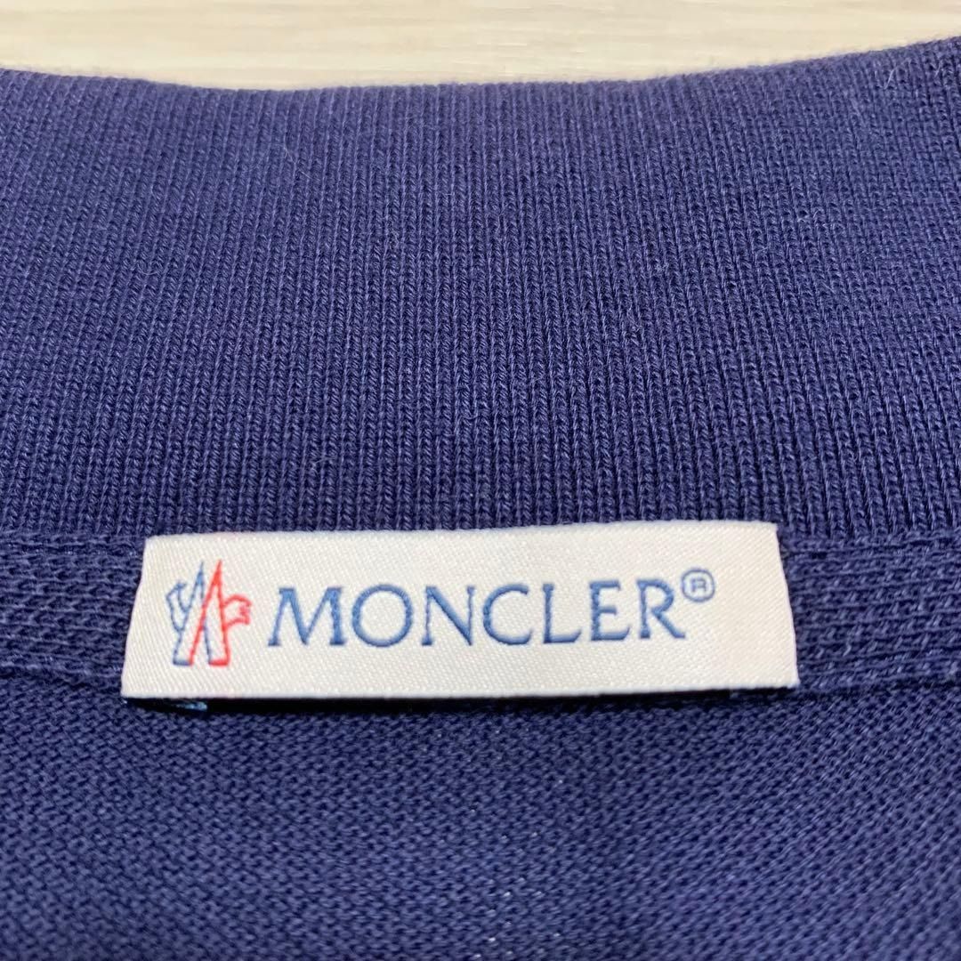 MONCLER 袖ロゴ S ネイビー ポロシャツ 4S527 【公式通販】