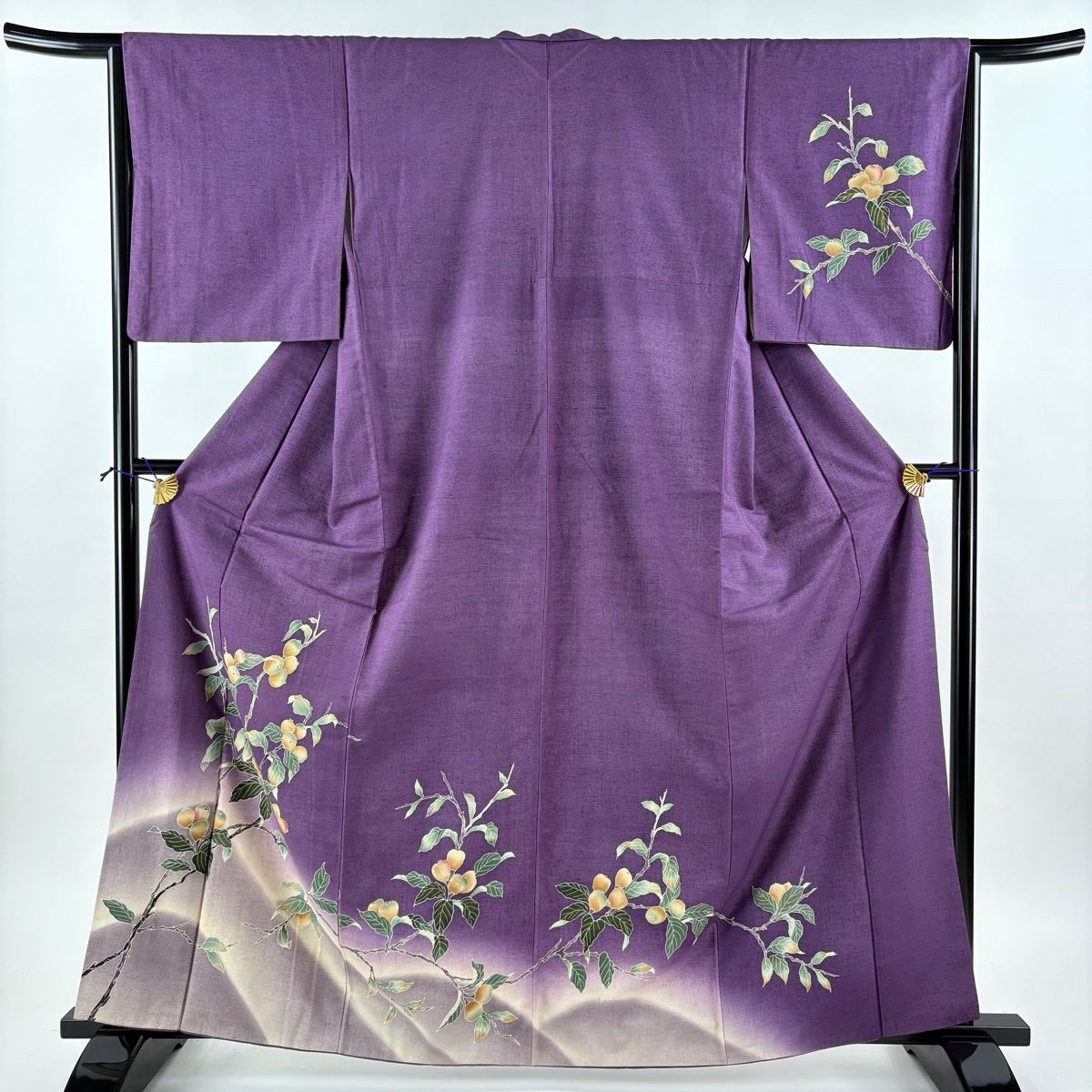 付下げ 美品 秀品 几帳 草花 汕頭刺繍 ピンク 袷 身丈160.5cm 裄丈63cm
