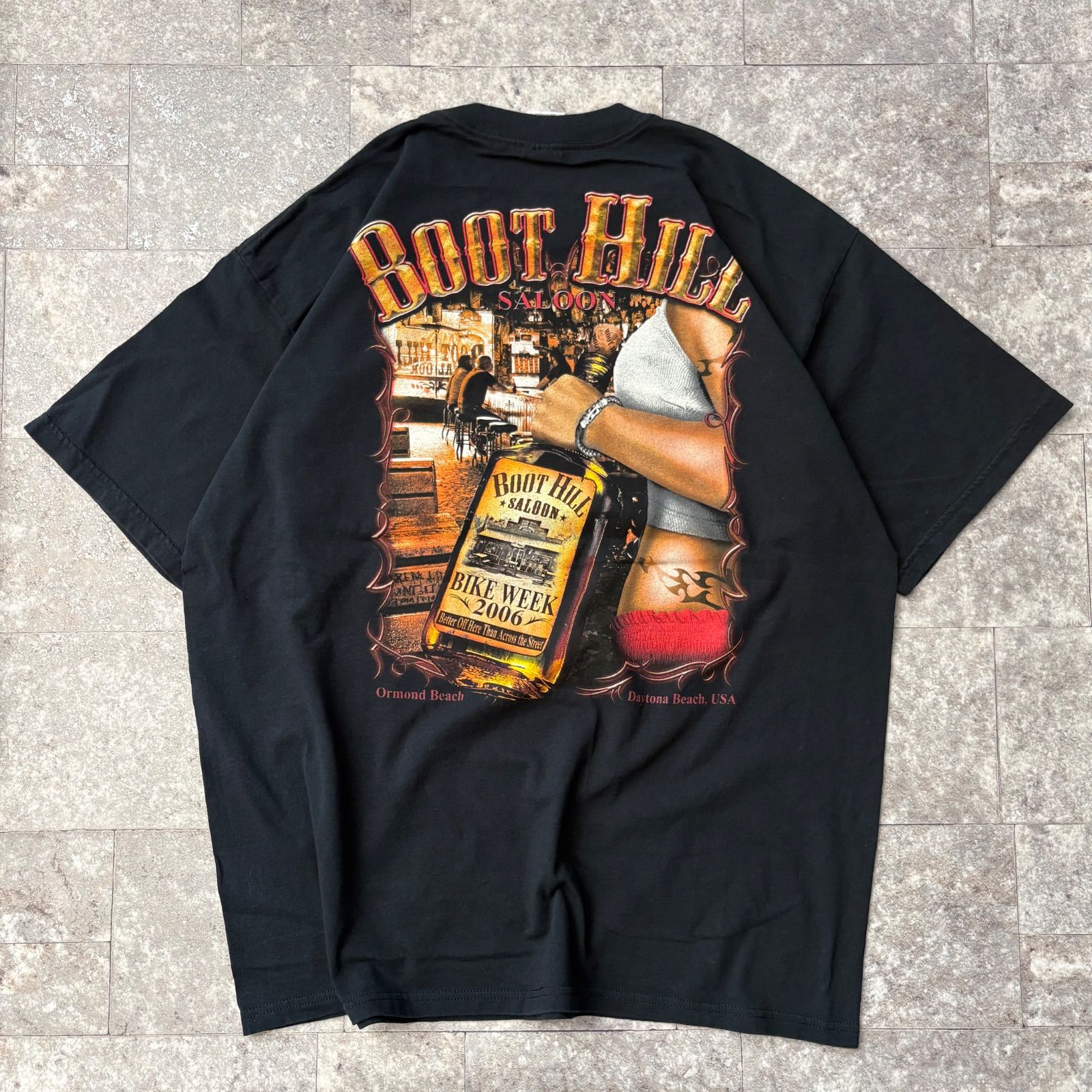 Boot Hill Saloon Bike Week 2006 Tシャツ 古着 ブラック 黒 バック 