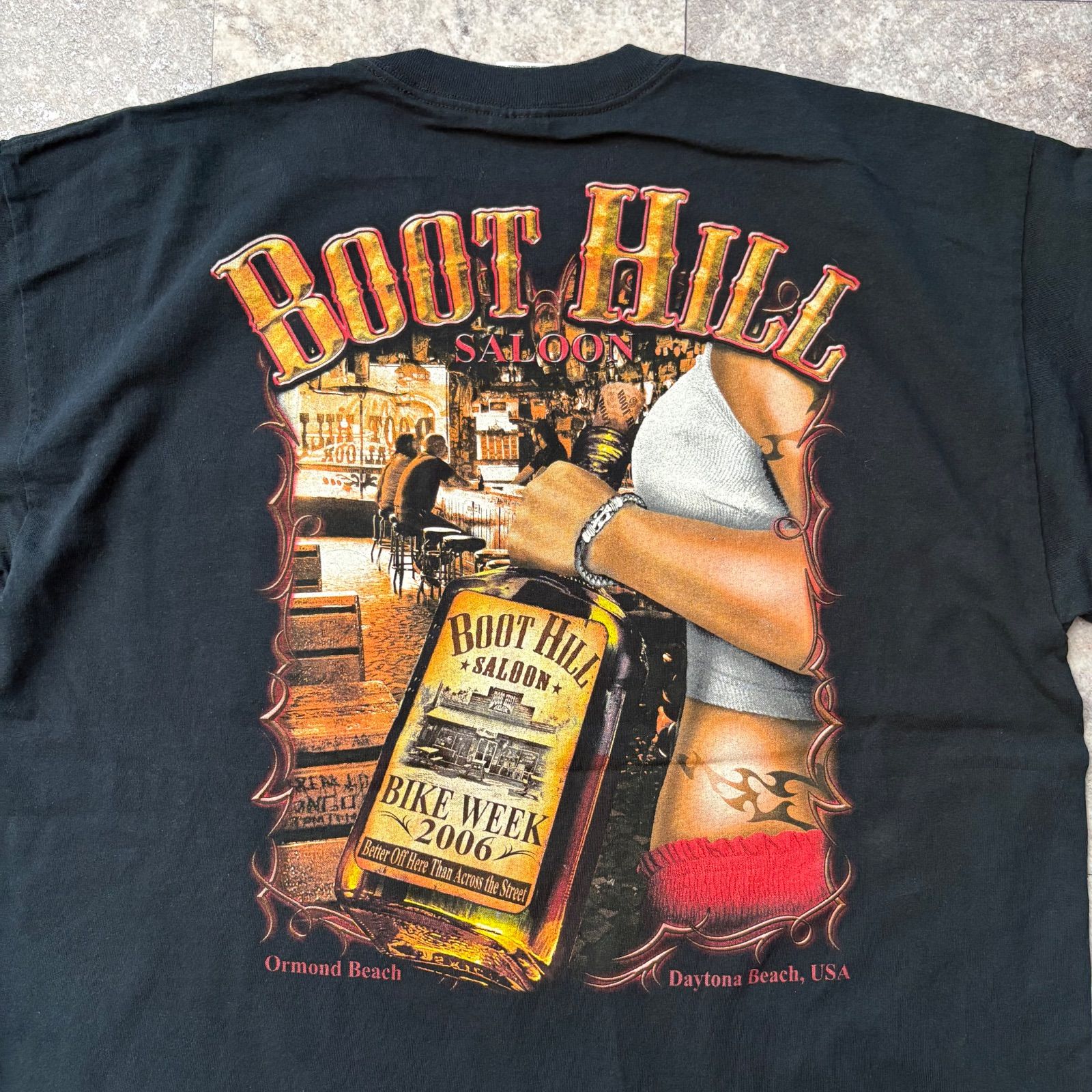 Boot Hill Saloon Bike Week 2006 Tシャツ 古着 ブラック 黒 バック 