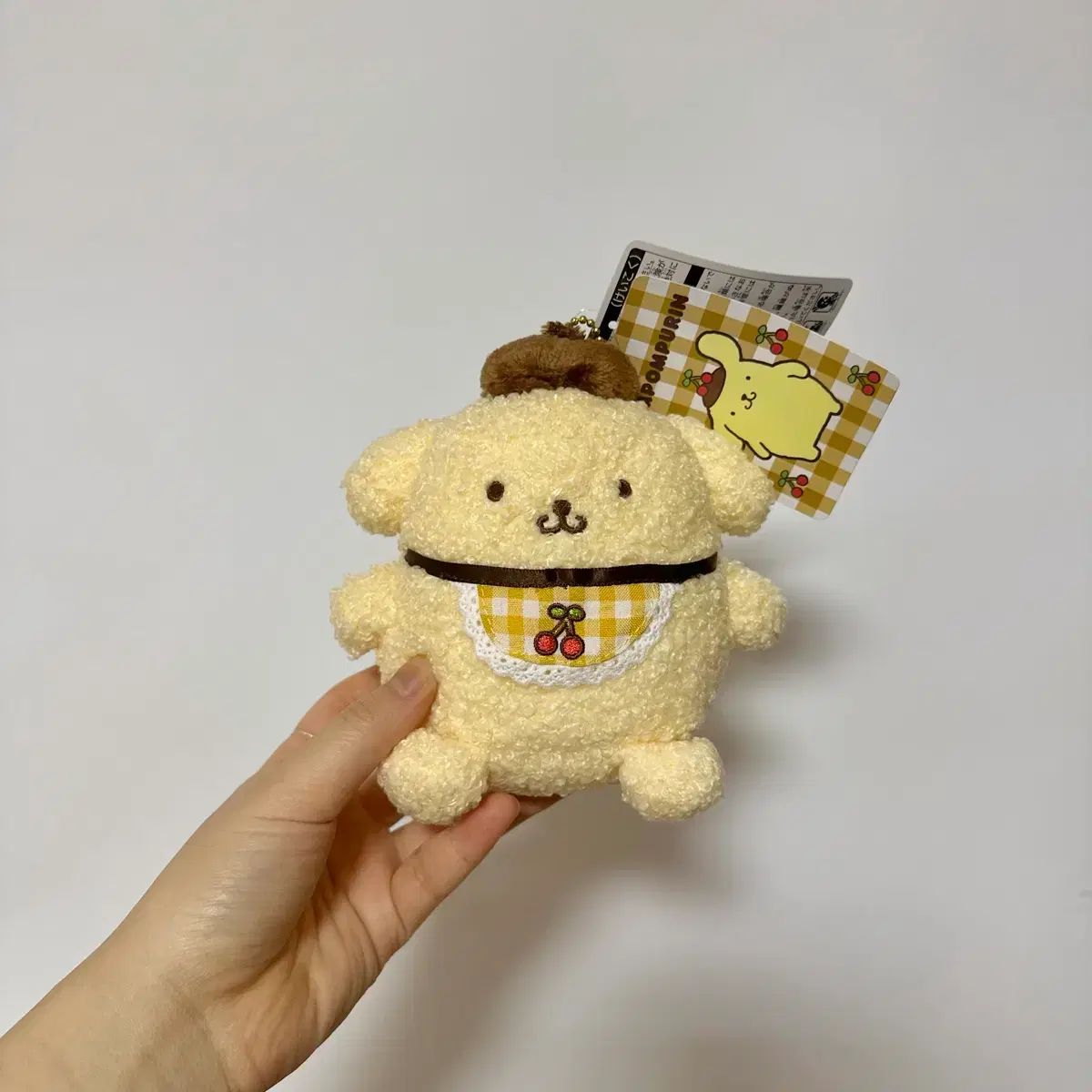 新品) サンリオ ポムポムプリン さくらんぼ コラボ 限定 マスコット ぬいぐるみ キーホルダー