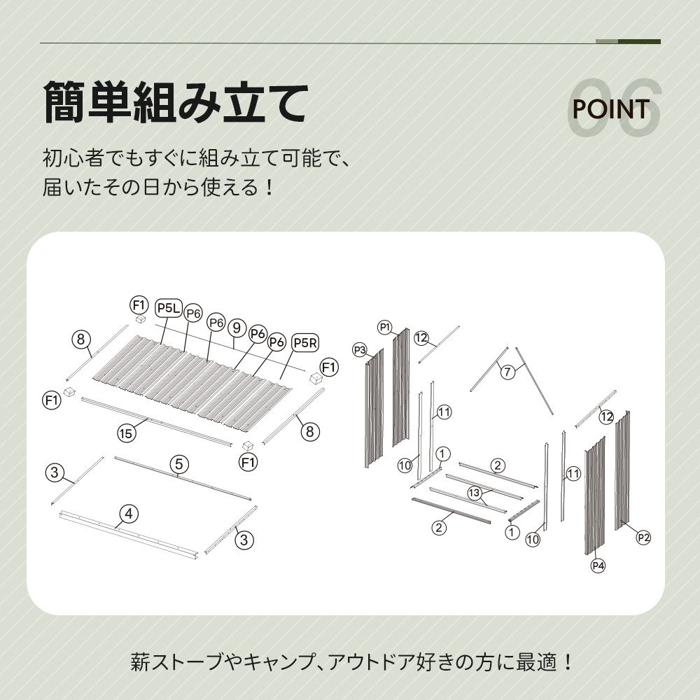 全新品 薪小屋 L192×W89×H190cm 屋外 屋根付き 薪ラック 耐荷重