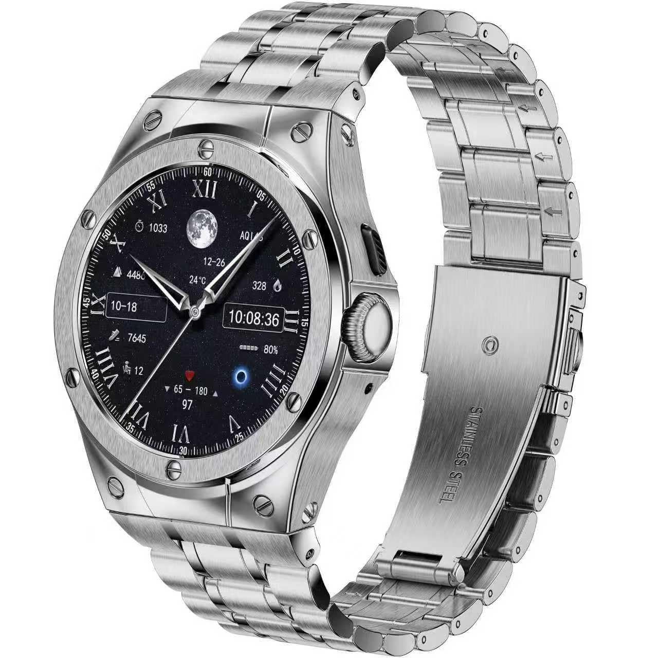 [SUPLINK] for Google Pixel Watch 3 45mm バンド メタル， ステンレススチールケースピクセルウォッチ3 バンドに対応 男用(シルバー)