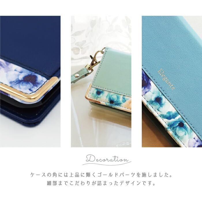 Elegante Elegante公式 Flower Google Pixel 9a 用 ケース 手帳型 スマホケース 手帳 携帯ケース 花柄 ストラップ カード 収納 マグネット かわいい おしゃれ 手帳型ケース グーグルピクセル9a ケース 用 ピンク  Official Grayish Flower Google Pixel 10 Pro