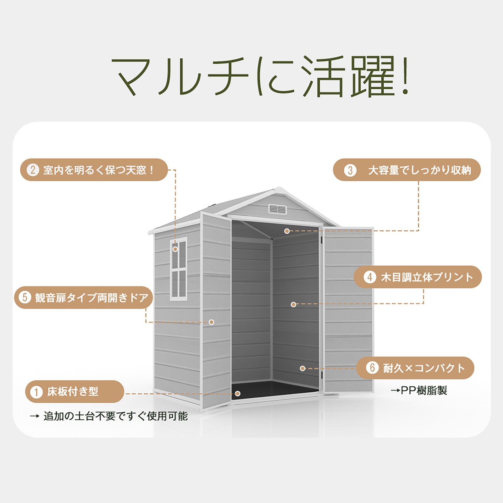 全新品 【3500L】樹脂製物置 屋外 大型 倉庫 大型物置 戸外収納庫 物置 