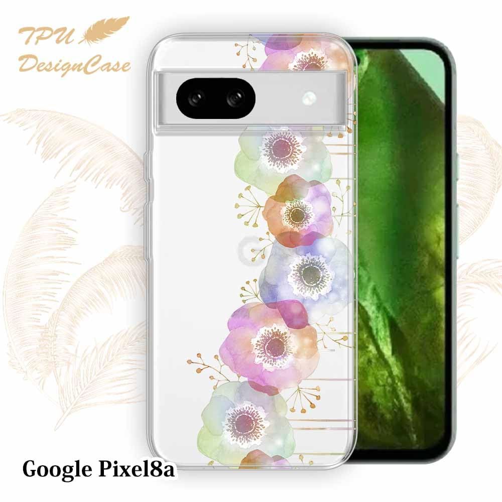 AnglersLife ソフトケース TPUケース Google Pixel 8a クリアケース グーグル ピクセル 8a ケース 花柄 フラワーシンフォニー