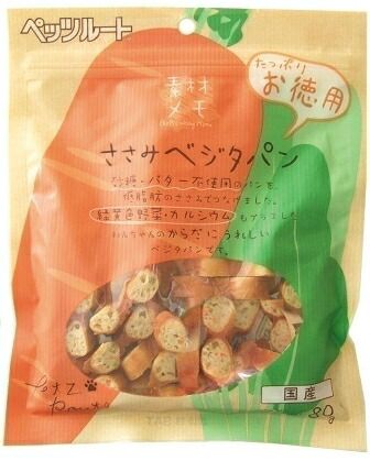 （まとめ買い）ペッツルート 素材メモ ささみベジタパン お徳用 80g 犬用 【×9】