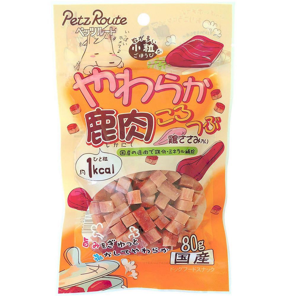 (まとめ買い)ペッツルート やわらか鹿肉ころつぶ 80g 【×12】