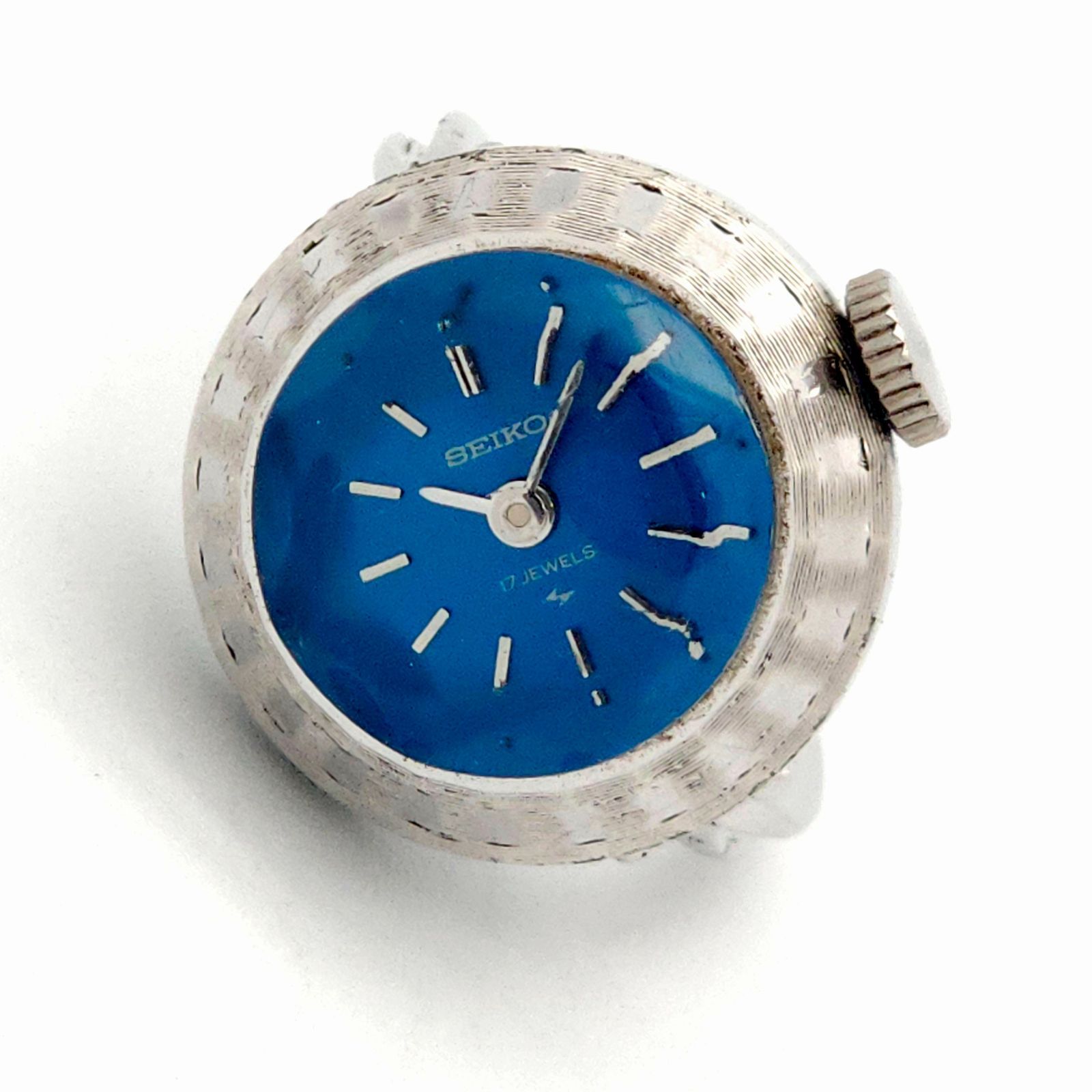 希少　セイコー　リングウォッチ　手巻き　ブルー　11-0290 SEIKO セイコー 11-0290 手巻 リングウォッチ 動作品 - メルカリ