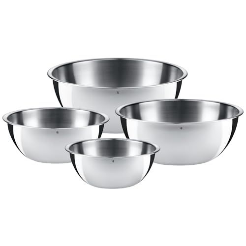 新品 WMF (ヴェーエムエフ) 360度どこから注いでも液だれしにくい 省スペース収納 「グルメ キッチンボウル 4Pセット」 ステンレス 調理ボウル W0645709990