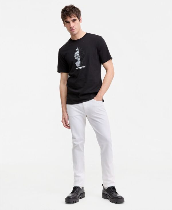 カール ラガーフェルド メンズ トップス Tシャツ グラフィック KARLAGERFELD PARIS Mensplit Personality Karl Graphic TShirt Black ブラック