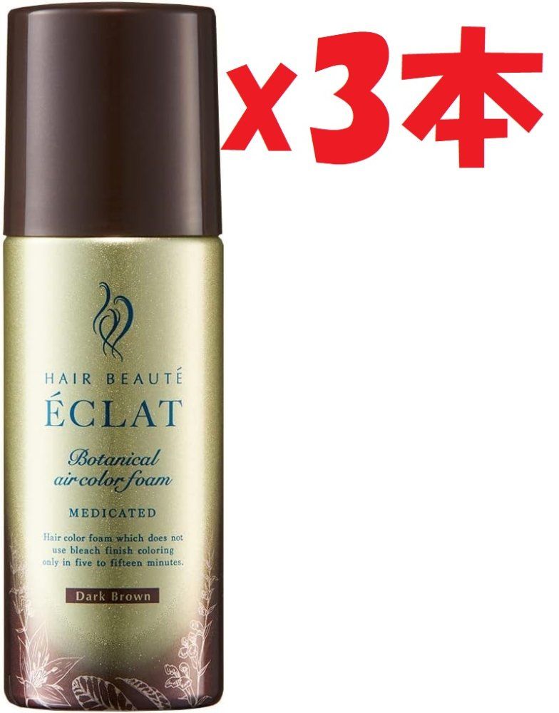ヘアボーテ エクラ ボタニカルエアカラー ダークブラウン 80g×3本