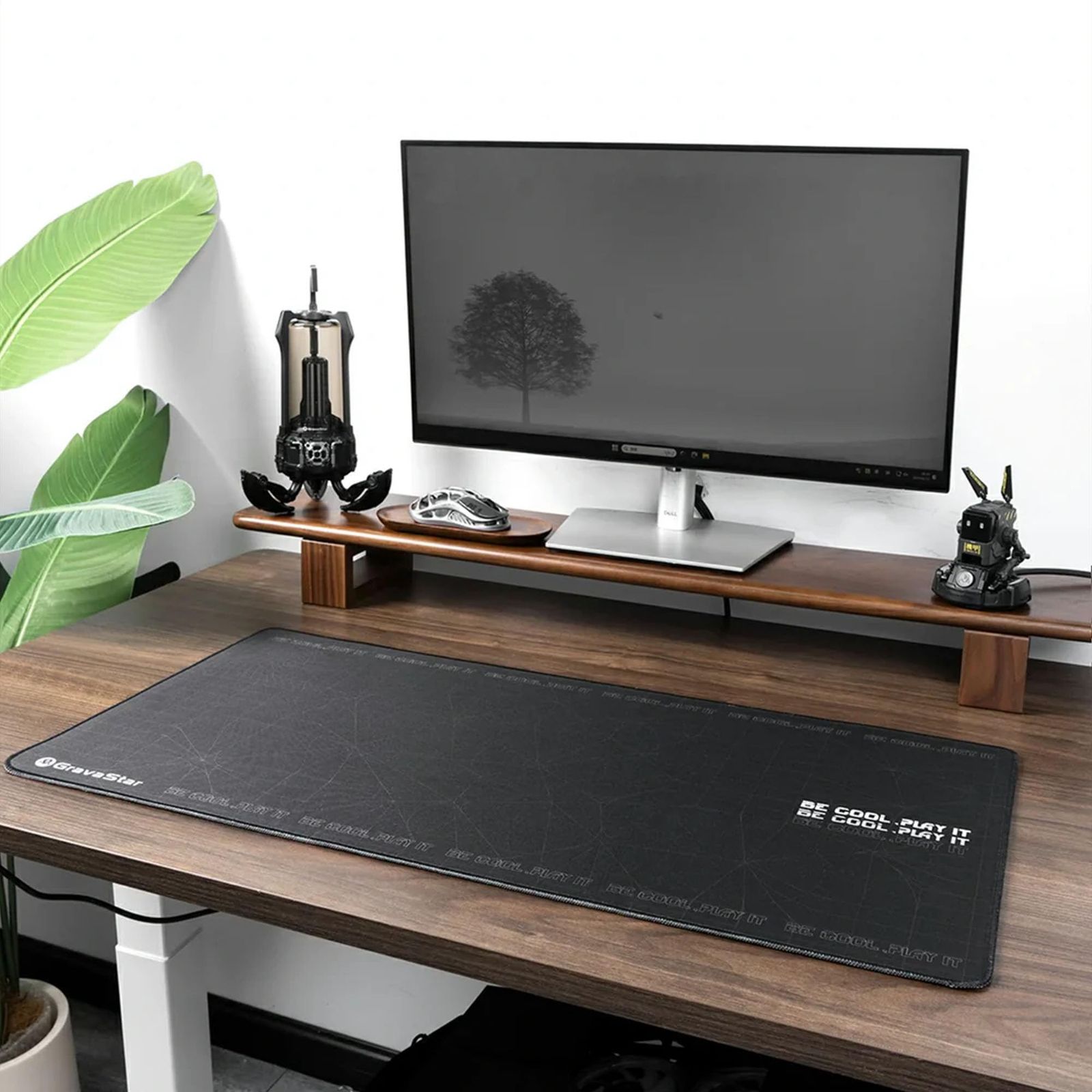 GravaStar ゲーミングマウスパッド 超大型 XLサイズ マウスパッド ラバー素材 400x800x3mm 国内正規品 ブラック