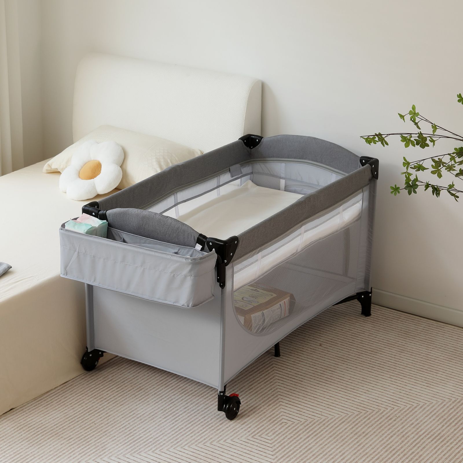 全新品 折りたたみ ベビーサークル おむつ替えテーブル付 収納 