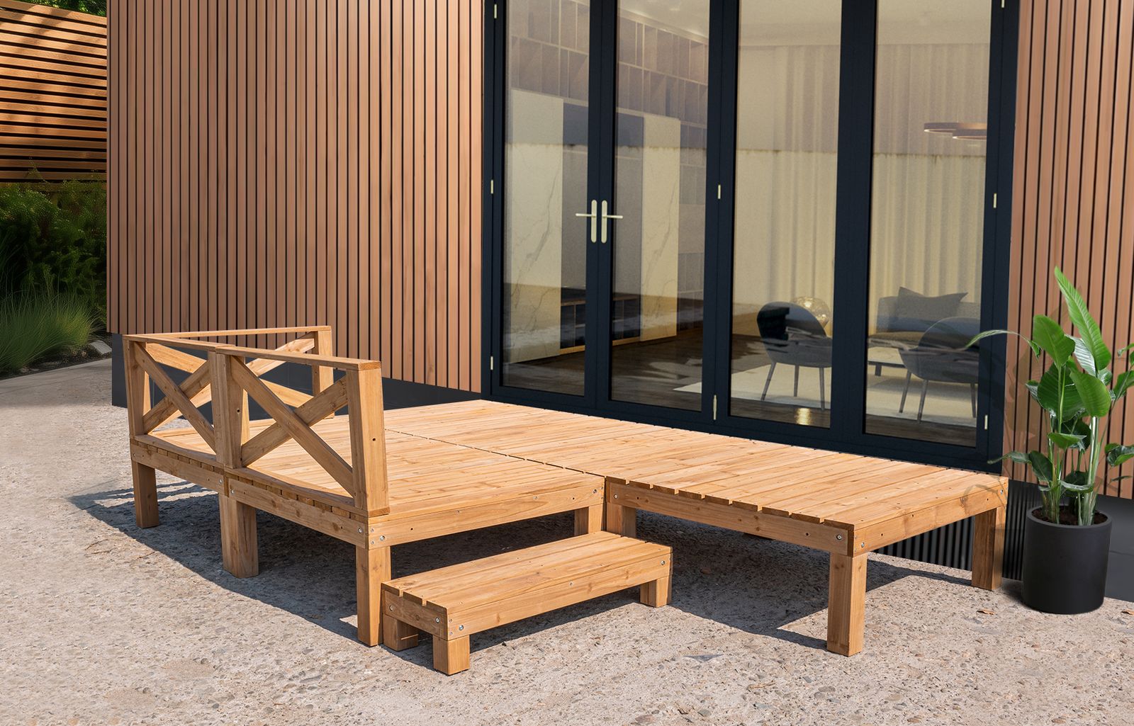 全新品 ウッドデッキ 天然木 キット 9点セット 自由な組み合わせ 