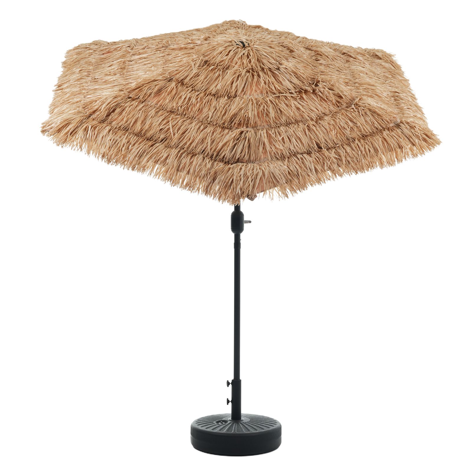 「数量限定セール」全新品 【ベース付き】ハワイアン パラソル単体 ナチュラル 直径220cm 30+UPF紫外線対策 角度調整 パラソルセット ベース パラソル ガーデンパラソル 1年保証付き 4,749円