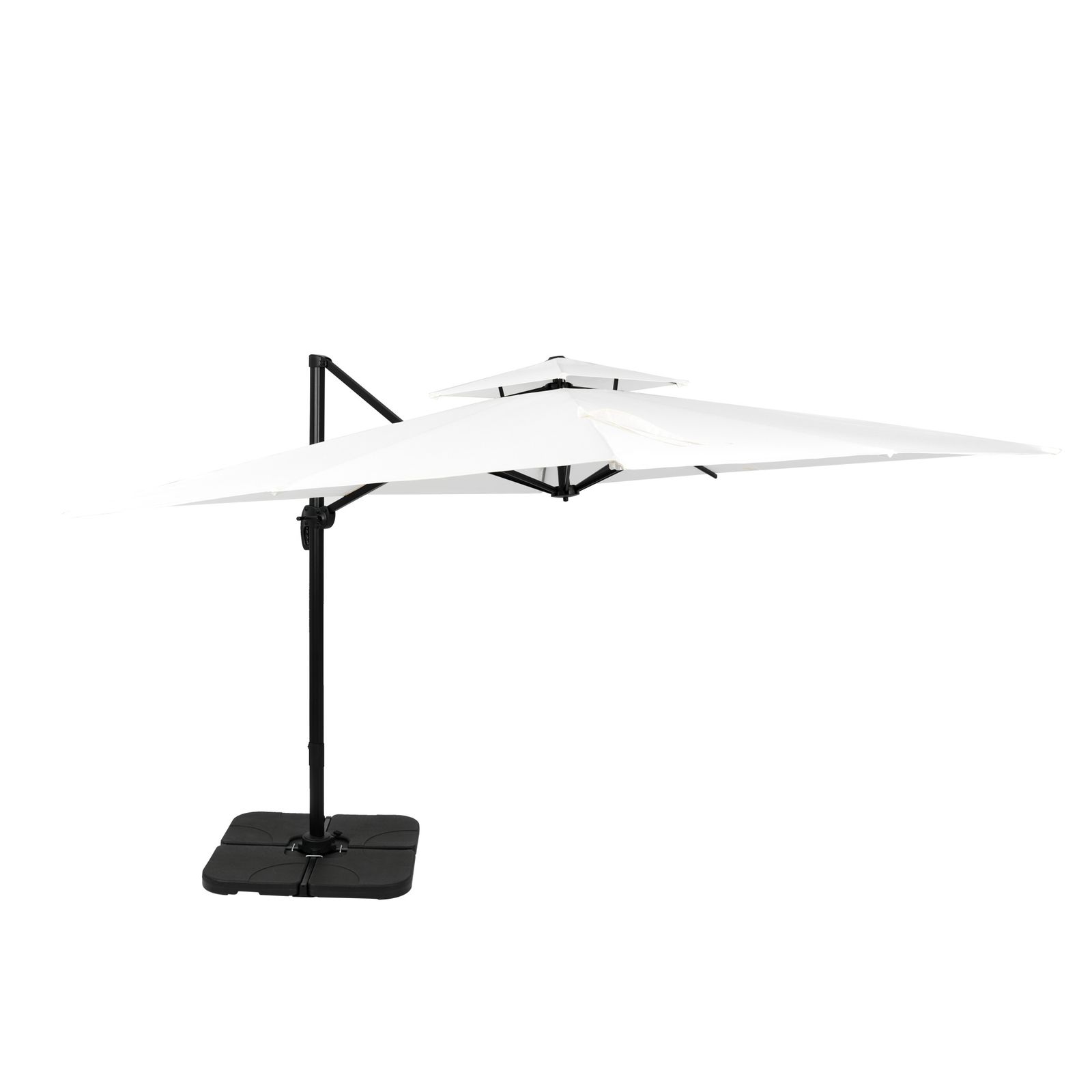 全新品 直径300cm 30+UPF紫外線 対策角度調整 2層 アルミ製 専用ベース付き パラソル ガーデンパラソル 長方形 大型 ビーチパラソル ガーデニング 庭 キャンプ 日傘 家庭での使用 商業利用 海辺 プール 1年保証付き