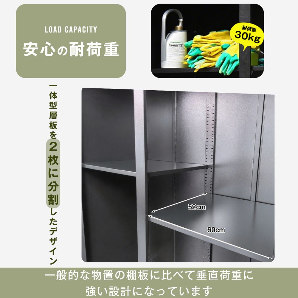新入荷」全新品 【ブラック 可動棚二枚付き】120*60*154cm 戸外収納庫 