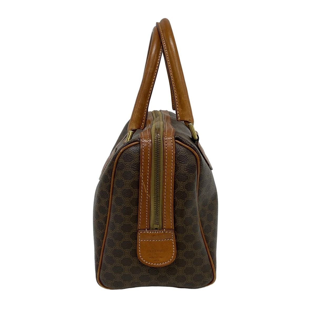CELINE(セリーヌ) ハンドバッグ マカダム柄 ダークブラウン×ブラウン