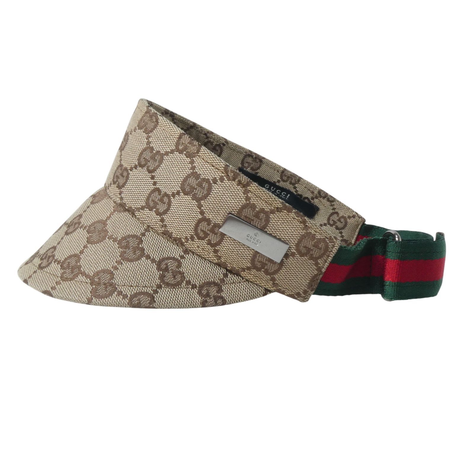 【美品】GUCCI グッチ サンバイザー GGキャンバス Lサイズ シェリー 極美品 グッチ GUCCI GG柄 シェリーライン サンバイザー ヘッドウェア