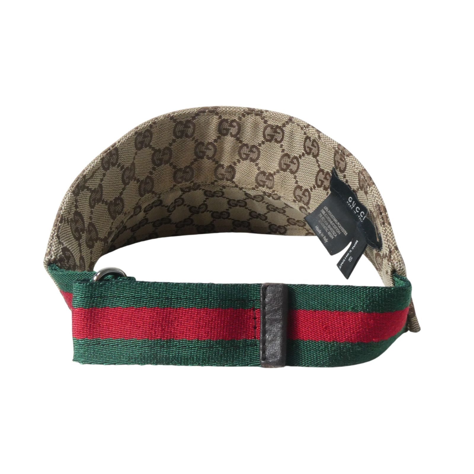 極美品 グッチ GUCCI GG柄 シェリーライン サンバイザー ヘッドウェア