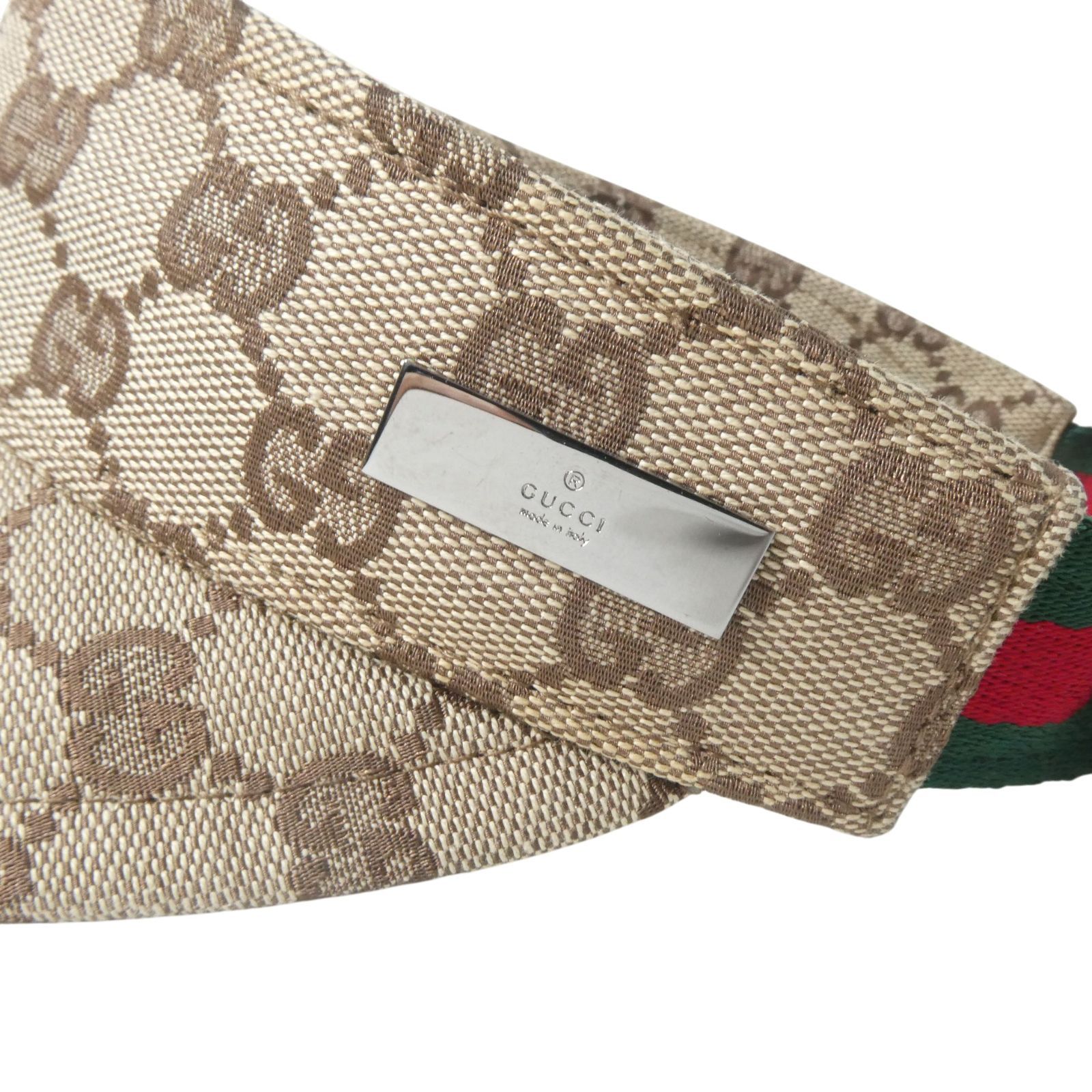 極美品 グッチ GUCCI GG柄 シェリーライン サンバイザー ヘッドウェア
