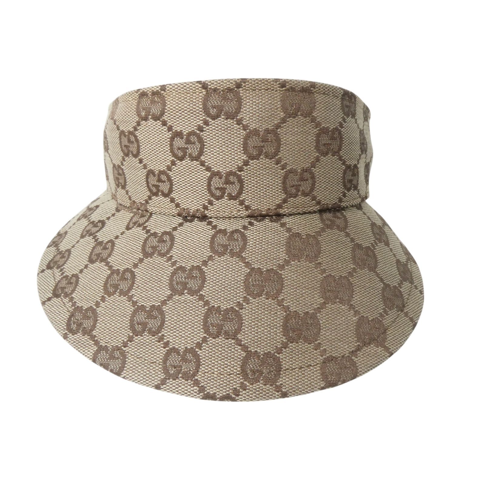 【美品】GUCCI グッチ サンバイザー GGキャンバス Lサイズ シェリー 極美品 グッチ GUCCI GG柄 シェリーライン サンバイザー ヘッドウェア