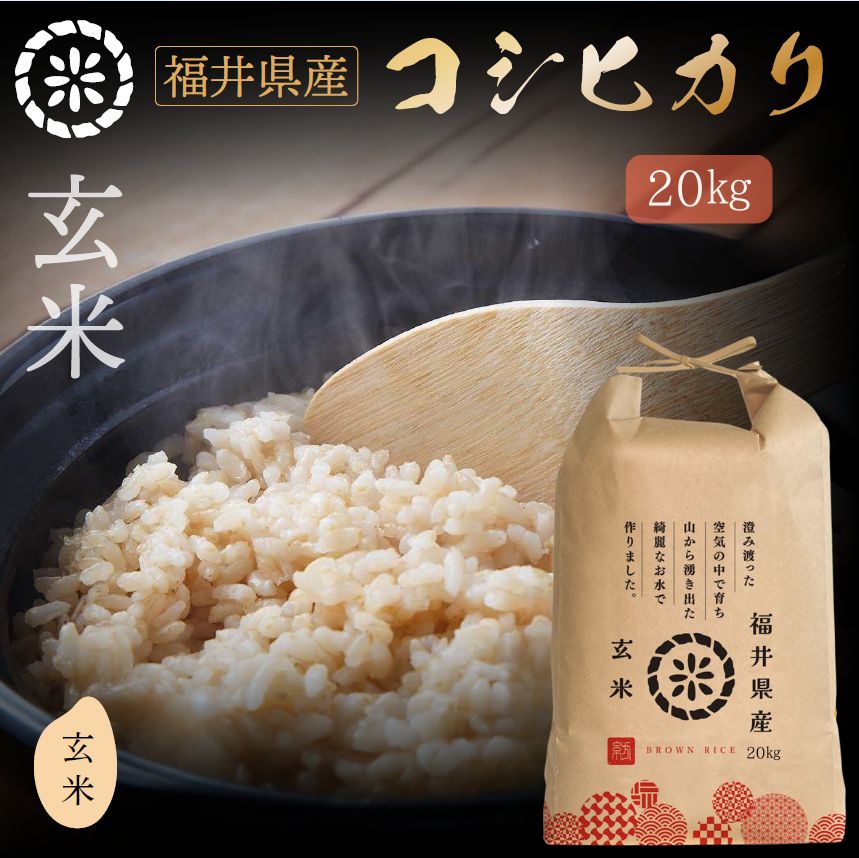 農家直送 20キロ 玄米 令和7年産コシヒカリ 【公式通販】