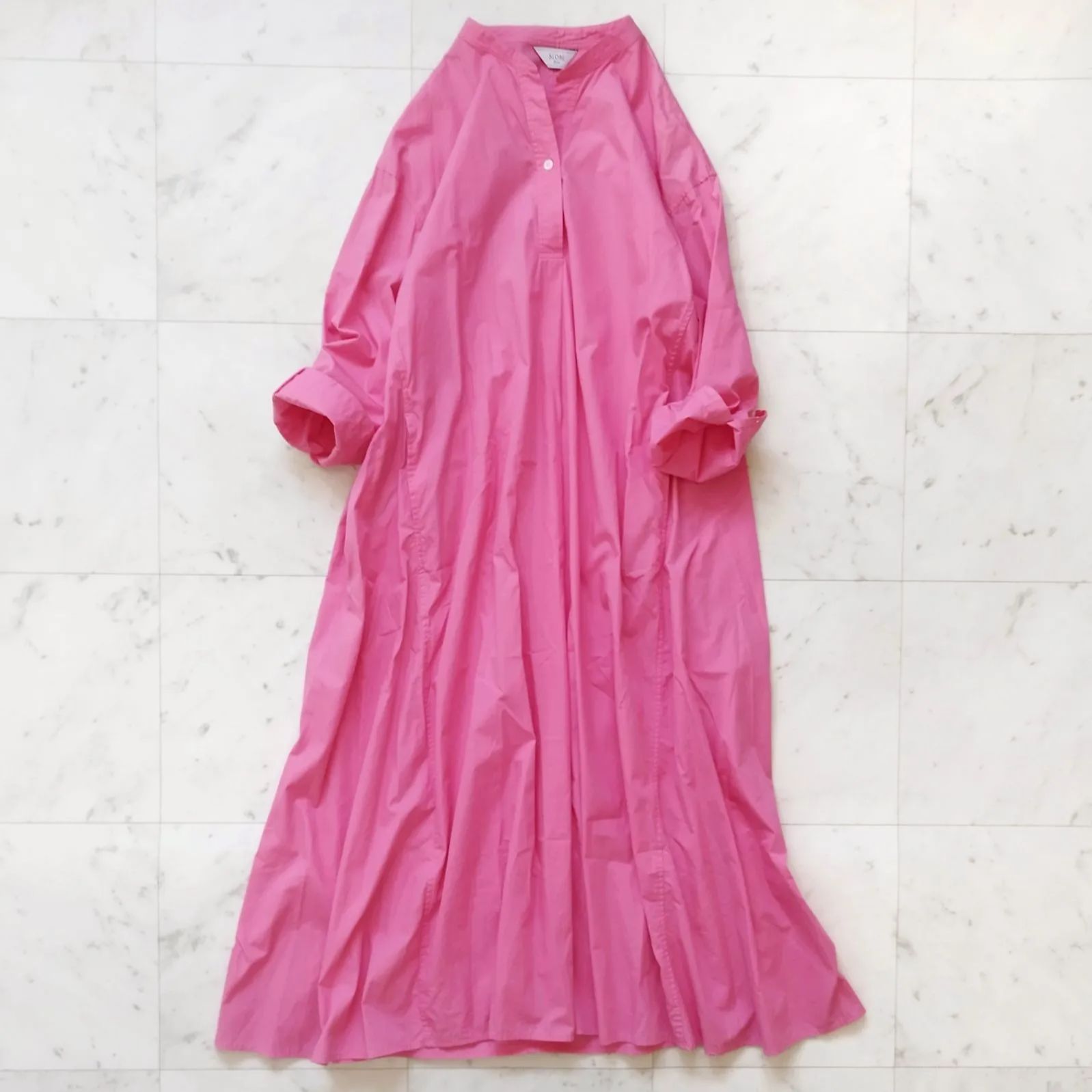 美品【スローブイエナ】シャツワンピース ピンク Mサイズ コットン100