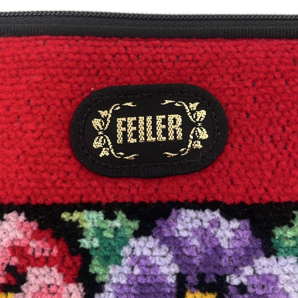 FEILER(フェイラー) 長財布 - レッド×黒×マルチ 花柄 - メルカリ