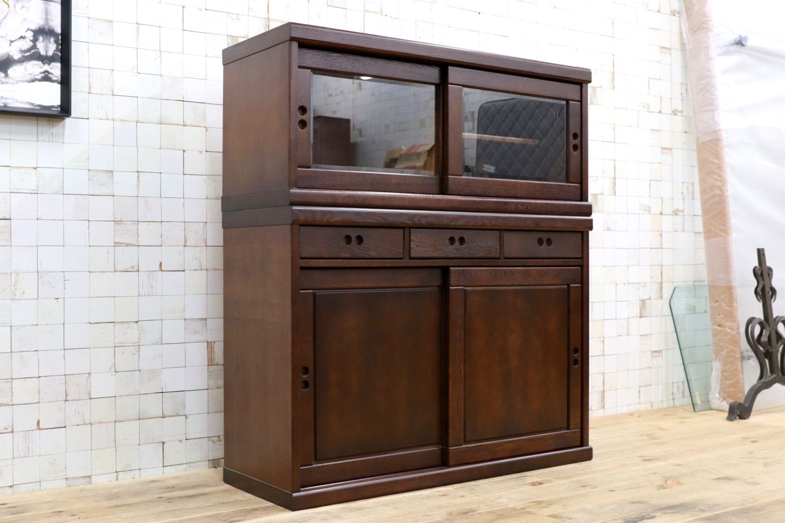 GMET009○大雪木工 ポトフ キャビネット カップボード リビングボード