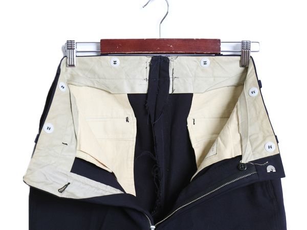 パンツ 60s ☆ ノータック ウール ギャバジン スラックス パンツ 実寸