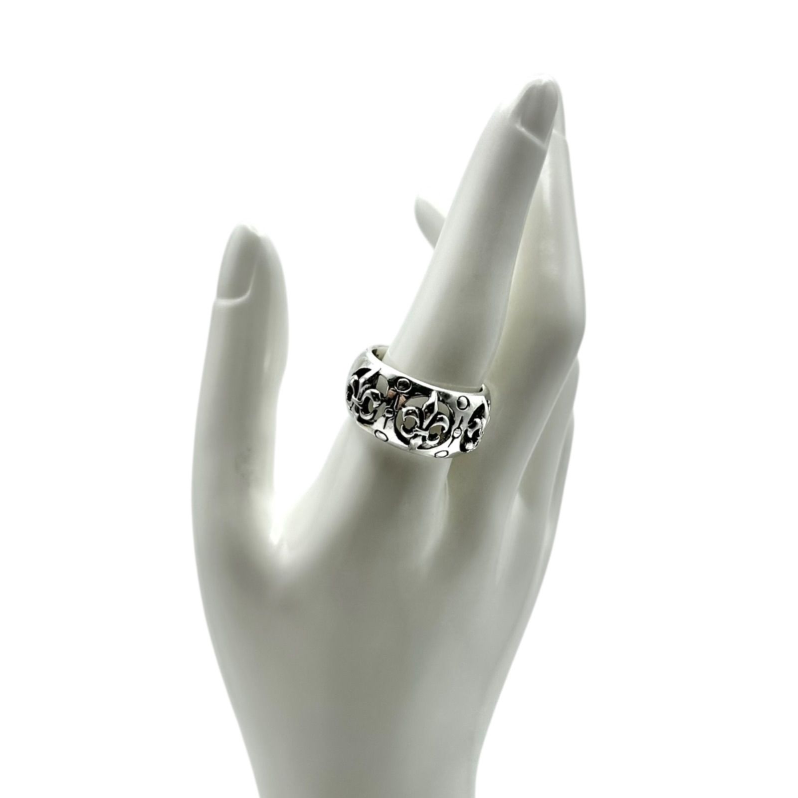 王家の紋章】フルールドリス 百合 Silver 925 刻印 90s Vintage Design