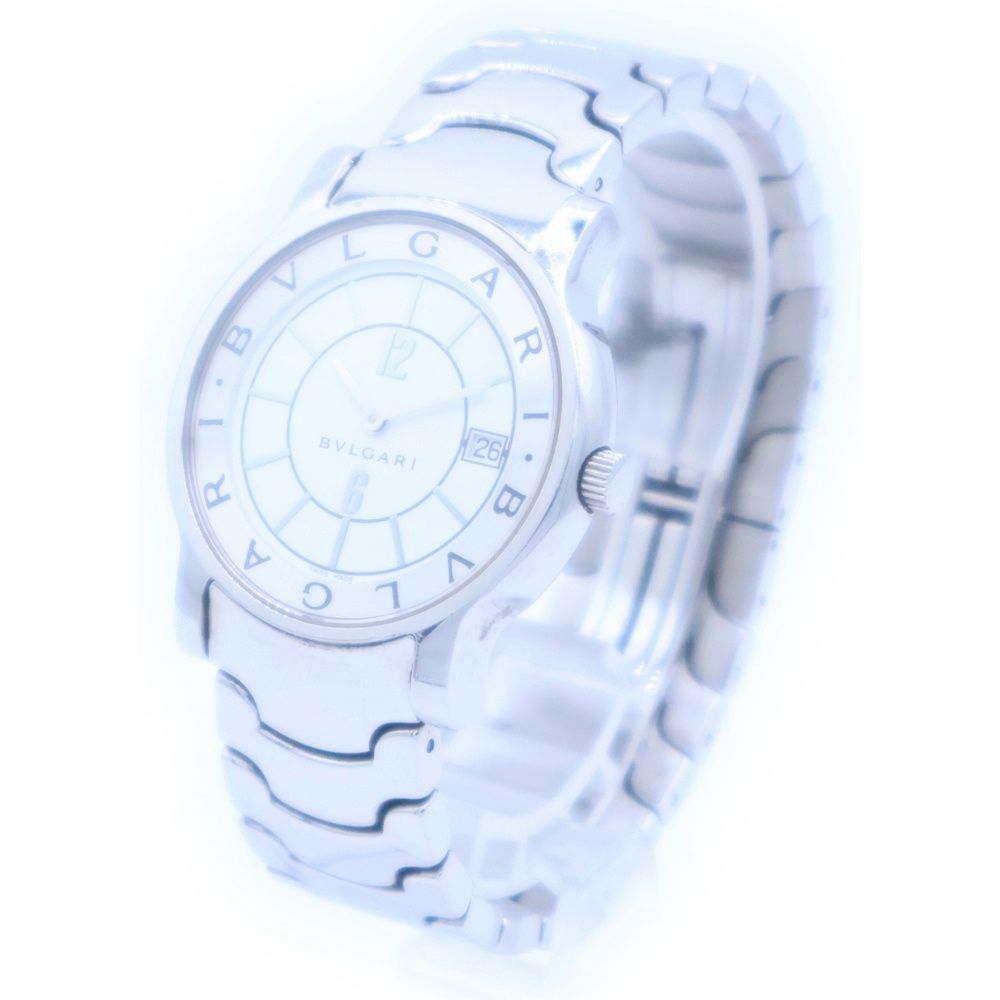 BVLGARI ブルガリ ソロテンポ ST35S ホワイト シルバー 銀色 メンズ